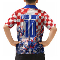 Personalized Croatia Marten Soccer 2026 Hawaiian Shirt Football Grunge Checkerboard Croatian Iris Floral