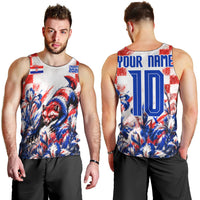 Personalized Croatia Marten Soccer 2026 Men Tank Top Football Grunge Checkerboard Croatian Iris Floral