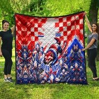 Personalized Croatia Marten Soccer 2026 Quilt Football Grunge Checkerboard Croatian Iris Floral