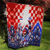 Personalized Croatia Marten Soccer 2026 Quilt Football Grunge Checkerboard Croatian Iris Floral
