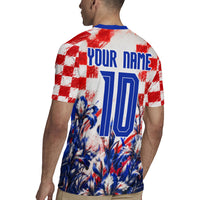 Personalized Croatia Marten Soccer 2026 Rugby Jersey Football Grunge Checkerboard Croatian Iris Floral
