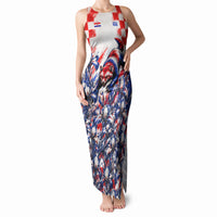 Personalized Croatia Marten Soccer 2026 Tank Maxi Dress Football Grunge Checkerboard Croatian Iris Floral
