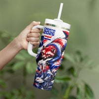 Personalized Croatia Marten Soccer 2026 Tumbler With Handle Football Grunge Checkerboard Croatian Iris Floral