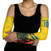 Personalized Sweden Dala Horse Soccer Arm Sleeves Grunge Swedish Flag Cheering Fans Floral