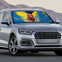 Personalized Sweden Dala Horse Soccer Auto Sun Shade Grunge Swedish Flag Cheering Fans Floral