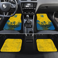 Personalized Sweden Dala Horse Soccer Car Mats Grunge Swedish Flag Cheering Fans Floral