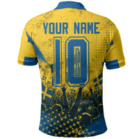 Personalized Sweden Dala Horse Soccer Polo Shirt Grunge Swedish Flag Cheering Fans Floral