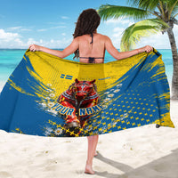 Personalized Sweden Dala Horse Soccer Sarong Grunge Swedish Flag Cheering Fans Floral