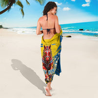 Personalized Sweden Dala Horse Soccer Sarong Grunge Swedish Flag Cheering Fans Floral
