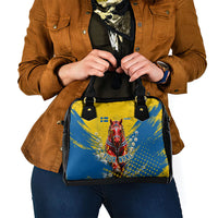 Personalized Sweden Dala Horse Soccer Shoulder Handbag Grunge Swedish Flag Cheering Fans Floral