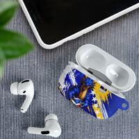 Personalized Bosnia Herzegovina Dragon Soccer AirPods Case Bosnian Football Flag Stars Fleur De Lis Grunge