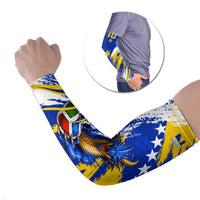 Personalized Bosnia Herzegovina Dragon Soccer Arm Sleeves Bosnian Football Flag Stars Fleur De Lis Grunge