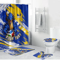 Personalized Bosnia Herzegovina Dragon Soccer Bathroom Set Bosnian Football Flag Stars Fleur De Lis Grunge