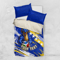 Personalized Bosnia Herzegovina Dragon Soccer Bedding Set Bosnian Football Flag Stars Fleur De Lis Grunge