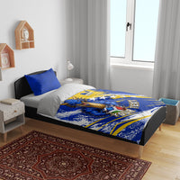 Personalized Bosnia Herzegovina Dragon Soccer Bedding Set Bosnian Football Flag Stars Fleur De Lis Grunge