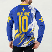 Personalized Bosnia Herzegovina Dragon Soccer Button Sweatshirt Bosnian Football Flag Stars Fleur De Lis Grunge