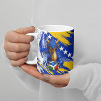 Personalized Bosnia Herzegovina Dragon Soccer Ceramic Mug Bosnian Football Flag Stars Fleur De Lis Grunge
