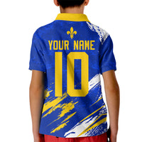 Personalized Bosnia Herzegovina Dragon Soccer Kid Polo Shirt Bosnian Football Flag Stars Fleur De Lis Grunge