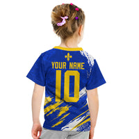 Personalized Bosnia Herzegovina Dragon Soccer Kid T Shirt Bosnian Football Flag Stars Fleur De Lis Grunge