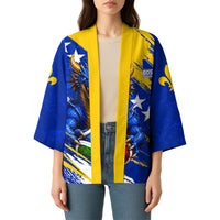 Personalized Bosnia Herzegovina Dragon Soccer Kimono Bosnian Football Flag Stars Fleur De Lis Grunge