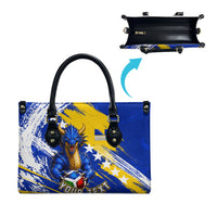 Personalized Bosnia Herzegovina Dragon Soccer Leather Bag Bosnian Football Flag Stars Fleur De Lis Grunge