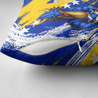 Personalized Bosnia Herzegovina Dragon Soccer Pillow Cover Bosnian Football Flag Stars Fleur De Lis Grunge
