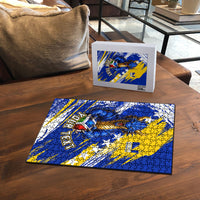 Personalized Bosnia Herzegovina Dragon Soccer Puzzle Bosnian Football Flag Stars Fleur De Lis Grunge