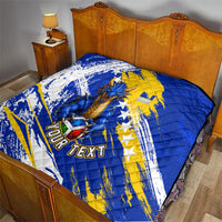 Personalized Bosnia Herzegovina Dragon Soccer Quilt Bosnian Football Flag Stars Fleur De Lis Grunge