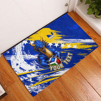 Personalized Bosnia Herzegovina Dragon Soccer Rubber Doormat Bosnian Football Flag Stars Fleur De Lis Grunge