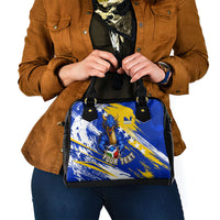 Personalized Bosnia Herzegovina Dragon Soccer Shoulder Handbag Bosnian Football Flag Stars Fleur De Lis Grunge