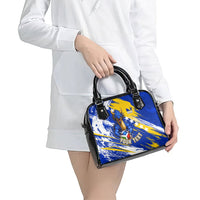 Personalized Bosnia Herzegovina Dragon Soccer Shoulder Handbag Bosnian Football Flag Stars Fleur De Lis Grunge