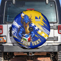 Personalized Bosnia Herzegovina Dragon Soccer Spare Tire Cover Bosnian Football Flag Stars Fleur De Lis Grunge