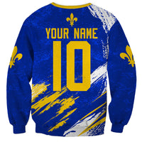 Personalized Bosnia Herzegovina Dragon Soccer Sweatshirt Bosnian Football Flag Stars Fleur De Lis Grunge