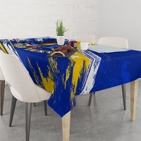 Personalized Bosnia Herzegovina Dragon Soccer Tablecloth Bosnian Football Flag Stars Fleur De Lis Grunge