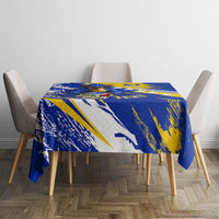 Personalized Bosnia Herzegovina Dragon Soccer Tablecloth Bosnian Football Flag Stars Fleur De Lis Grunge