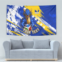 Personalized Bosnia Herzegovina Dragon Soccer Tapestry Bosnian Football Flag Stars Fleur De Lis Grunge
