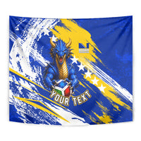 Personalized Bosnia Herzegovina Dragon Soccer Tapestry Bosnian Football Flag Stars Fleur De Lis Grunge