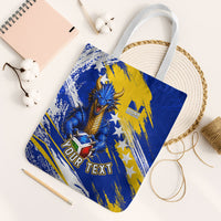 Personalized Bosnia Herzegovina Dragon Soccer Tote Bag Bosnian Football Flag Stars Fleur De Lis Grunge