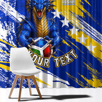 Personalized Bosnia Herzegovina Dragon Soccer Window Curtain Bosnian Football Flag Stars Fleur De Lis Grunge