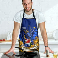 Personalized Bosnia Herzegovina Dragon Soccer Apron Football Golden Lily Bosnian Flag Cheering Fans