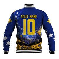 Personalized Bosnia Herzegovina Dragon Soccer Baseball Jacket Football Golden Lily Bosnian Flag Cheering Fans