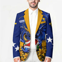 Personalized Bosnia Herzegovina Dragon Soccer Blazer Football Golden Lily Bosnian Flag Cheering Fans