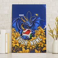 Personalized Bosnia Herzegovina Dragon Soccer Canvas Wall Art Football Golden Lily Bosnian Flag Cheering Fans