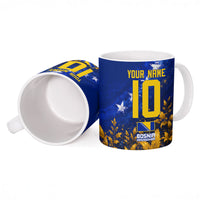 Personalized Bosnia Herzegovina Dragon Soccer Ceramic Mug Football Golden Lily Bosnian Flag Cheering Fans