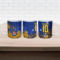 Personalized Bosnia Herzegovina Dragon Soccer Ceramic Mug Football Golden Lily Bosnian Flag Cheering Fans