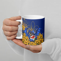 Personalized Bosnia Herzegovina Dragon Soccer Ceramic Mug Football Golden Lily Bosnian Flag Cheering Fans