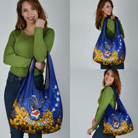 Personalized Bosnia Herzegovina Dragon Soccer Grocery Bag Football Golden Lily Bosnian Flag Cheering Fans
