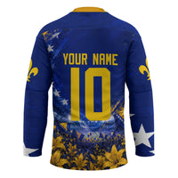 Personalized Bosnia Herzegovina Dragon Soccer Hockey Jersey Football Golden Lily Bosnian Flag Cheering Fans
