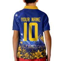 Personalized Bosnia Herzegovina Dragon Soccer Kid Polo Shirt Football Golden Lily Bosnian Flag Cheering Fans