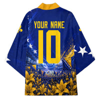Personalized Bosnia Herzegovina Dragon Soccer Kimono Football Golden Lily Bosnian Flag Cheering Fans